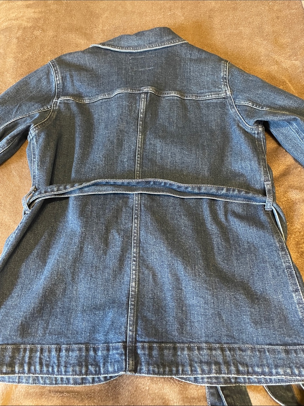 Old Navy Blue Denim Jacket with Waist Tie - Picture 4 of 5